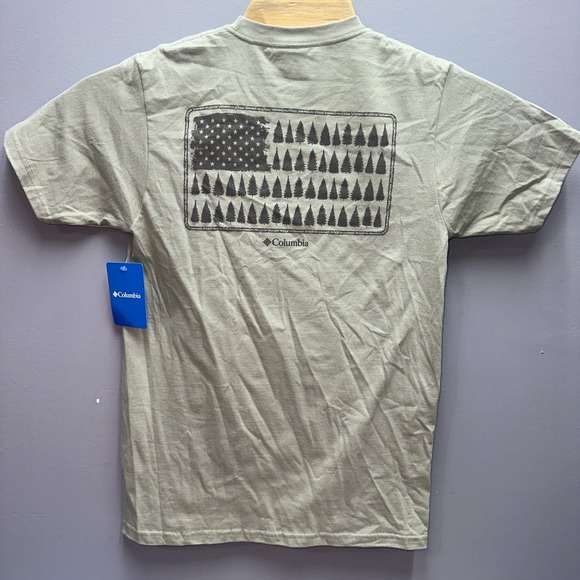 NWT Columbia MENS Rockaway River Back Tree Flag Graphic SS T-Shirt Small - Picture 4 of 4